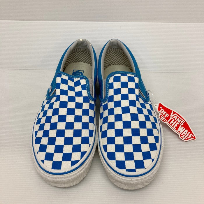 VANS バンズ SLIP-ON スリッポン チェッカーフラッグ ネオン チェック 青 size27.5cm 瑞穂店