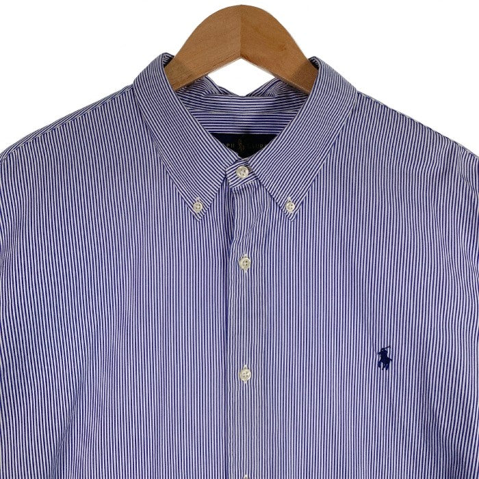 RALPH LAUREN ラルフローレン ボタンダウン ストライプシャツ CLASSIC FIT ネイビー ホワイト Size XXL 福生店