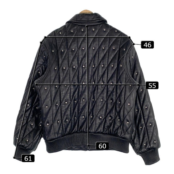 SUPREME シュプリーム 18AW Quilted Studded Leather Jacket キルト スタッズ レザージャケット 中綿 ブラック Size S 福生店