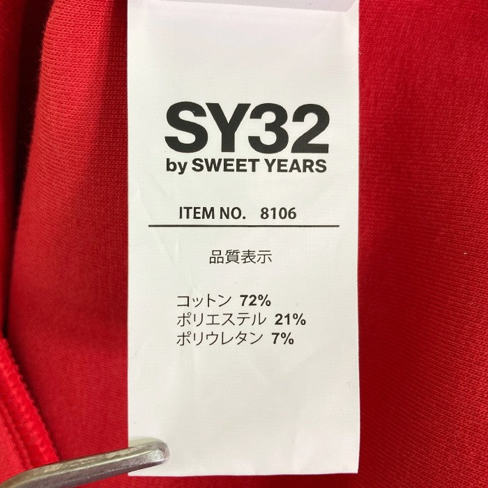 SY32 by SWEET YEARS エスワイサーティトゥバイスィートイヤーズ タグ付き ダブルニット ニットプルオーバー  ボックスロゴスウェット 8106 レッド sizeXL 瑞穂店