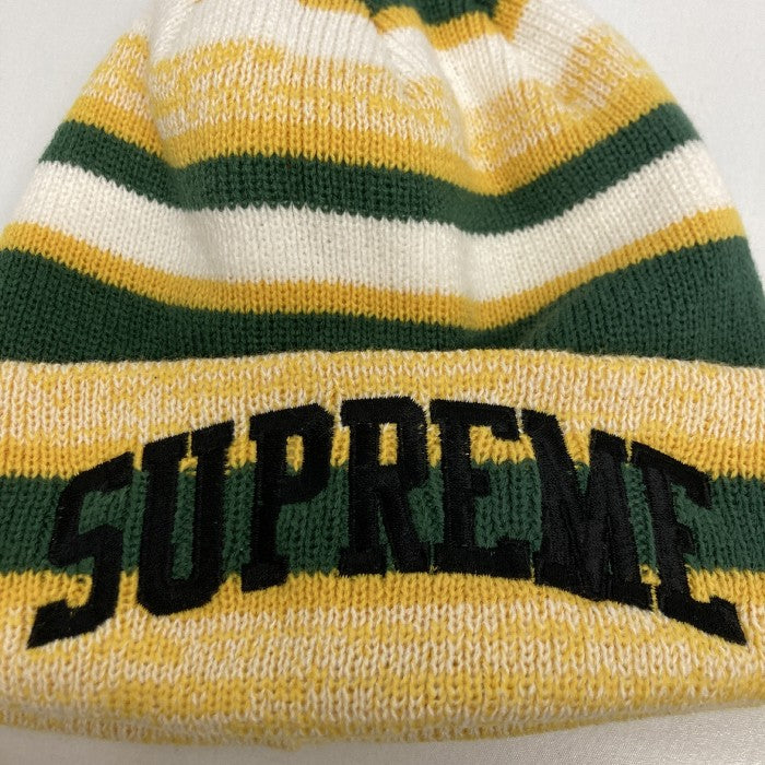 Supreme シュプリーム 17AW Heather stripe beanie ニットキャップ イエロー グリーン 瑞穂店