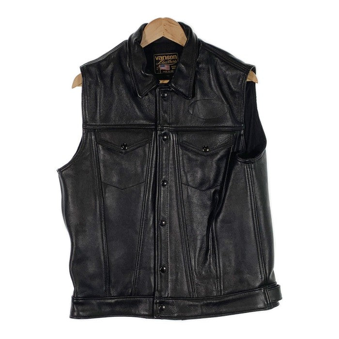 VANSON バンソン レザートラッカージャケット ベストカスタム ブラック Size 42 福生店