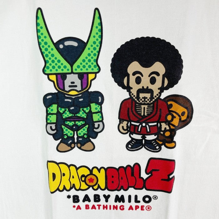 A BATHING APE アベイシングエイプｘDRAGON BALL Z ドラゴンボールZ BABY MILO MR SATAN&CELL  ミスターサタン セル ホワイト sizeXL 瑞穂店