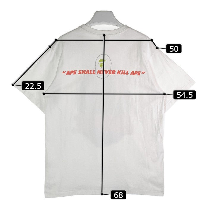 A BATHING APE アベイシングエイプ Tシャツ 001TEF201096X ホワイト BAPE 赤文字 迷彩 sizeL 瑞穂店
