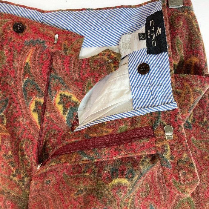 ETRO milano エトロ ミラノ パンツ MADE IN ITALY イタリア製 赤 総柄 size52 瑞穂店