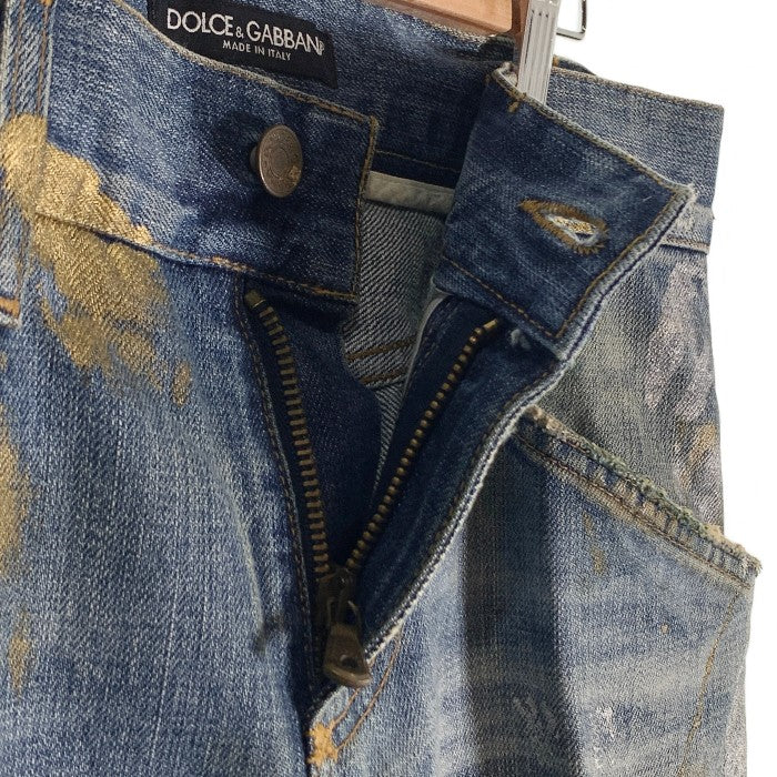 DOLCE&GABBANA ドルチェアンドガッバーナ ペイント ダメージ加工 デニムパンツ G3016D Size 44 福生店