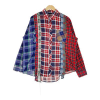 Rebuild by Needles リビルドバイニードルズ CH284 Flannel Shirt 7 Cut Wide Shirt 再構築 ネルシャツ マルチカラー sizeXL 瑞穂店