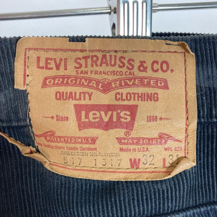 LEVI'S リーバイス 517 1517 USA製 TALON 42 コーデュロイ ブーツカット フレアパンツ ブラック sizeW32 L31 瑞穂店