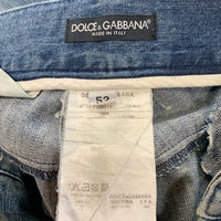 DOLCE&GABBANA ドルチェアンドガッバーナ ローライズ テーパードデニムパンツ クラッシュ リペア加工 インディゴ Size 52 福生店