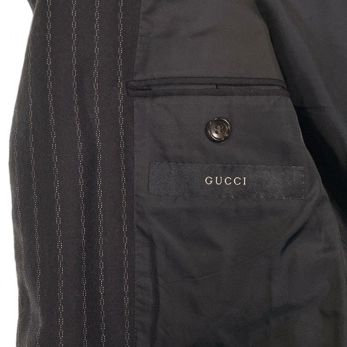 GUCCI グッチ ウール ストライプ シングル 3Bジャケット パンツ スーツ Size 50 福生店