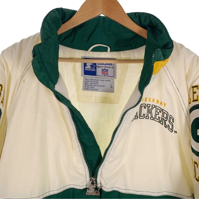 90's STARTER PRO LINE スターター NFL PACKERS プルオーバー 中綿 ナイロン ジャケット Size L 福生店