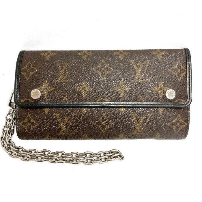 LOUIS VUITTON ルイヴィトン M60168 ポルトフォイユ ロン チェーン付三つ折長財布 モノグラムマカサー ブラウン×ブラック 瑞穂店