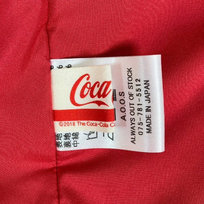 A.O.O.S ALWAYS OUT OF STOCK × COCACOLA オールウェイズアウトオブストック × コカコーラ コーチジャケット レッド sizeM 瑞穂店