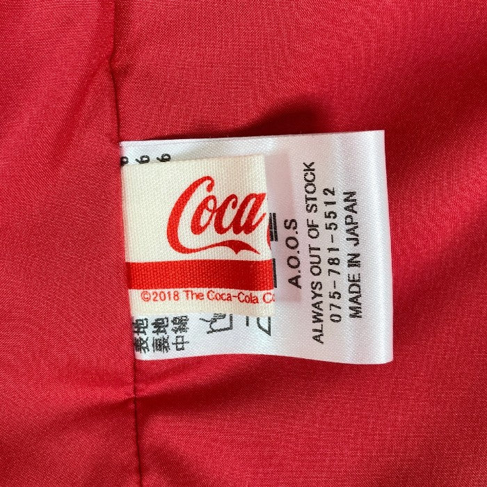 A.O.O.S ALWAYS OUT OF STOCK × COCACOLA オールウェイズアウトオブストック × コカコーラ コーチジャケット  レッド sizeM 瑞穂店