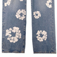 DENIM TEARS デニムティアーズ ×Levi's Cotton Wreath Jean コットンリースジーンズ 501 花輪プリント インディゴ