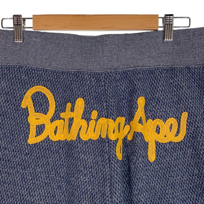 A BATHING APE アベイシングエイプ SWEAT SHORTS スウェット ショートパンツ 001SPG301003X ネイビー Size L 福生店