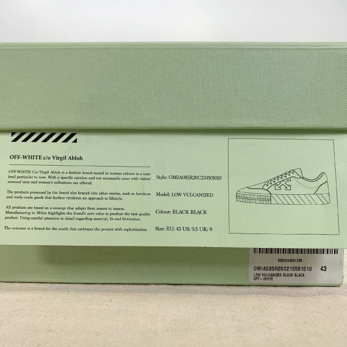 OFF-WHITE オフホワイト LOW VULCANIZED ロー バルカナイズ スニーカー ブラック OMIA085R20C210501010 Size 43 福生店