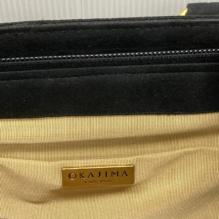 OKAJIMA オカジマ ちりめん 和装バッグ ブラック 瑞穂店
