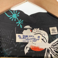 SUN SURF サンサーフ GOLD FISH WITH LUCK 長袖 アロハシャツ 金魚 ブラック Size XL 福生店