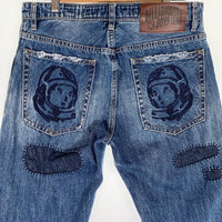 BILLIONAIRE BOYS CLUB ビリオネアボーイズクラブ BB HALF MOON JEAN ダメージ リペア加工 デニムパンツ 811-9109 インディゴ Size 30 福生店