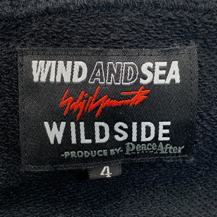 WIND AND SEA ウィンダンシー WILD SIDE ワイルドサイド リバースロゴ プルオーバースウェットパーカー ブラック ヨウジヤマモト  Size 4 福生店