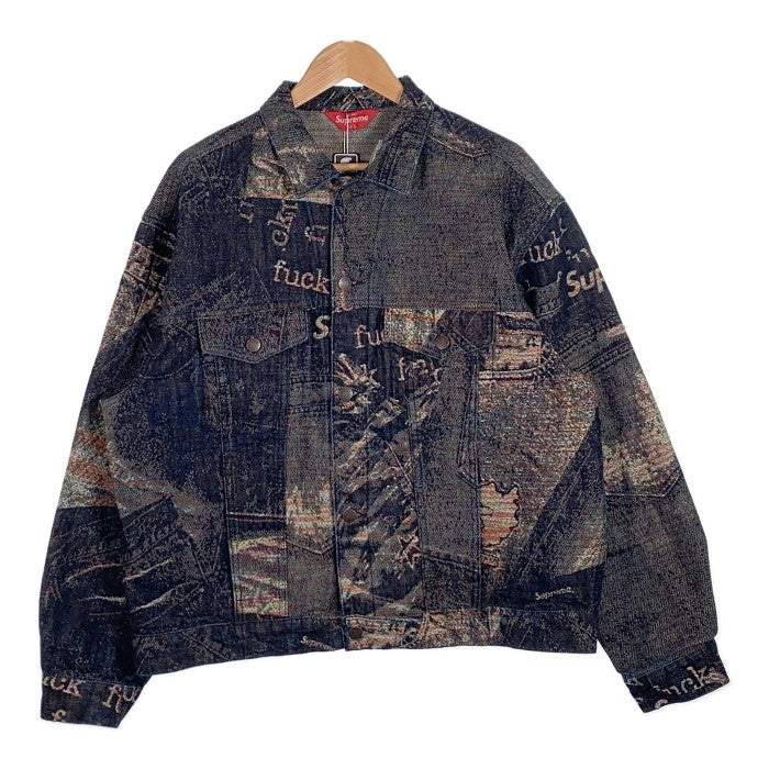 SUPREME シュプリーム 23SS Archive Denim Jacquard Trucker Jacket アーカイブ デニムジャガード トラッカージャケット インディゴ Size L 福生店