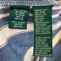 LAUREN JEANS COMPANY ローレンジーンズ カンパニー ラルフローレン トリコカラー ストライプ デニム カバーオール ジャケット ベージュ×ブルー sizeL 瑞穂店