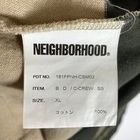 NEIGHBORHOOD ネイバーフッド 181FPNH-CSM02 18SS B.D./C-CREW.SS  ボーダー Tシャツ グリーン&ベージュ sizeXL 瑞穂店