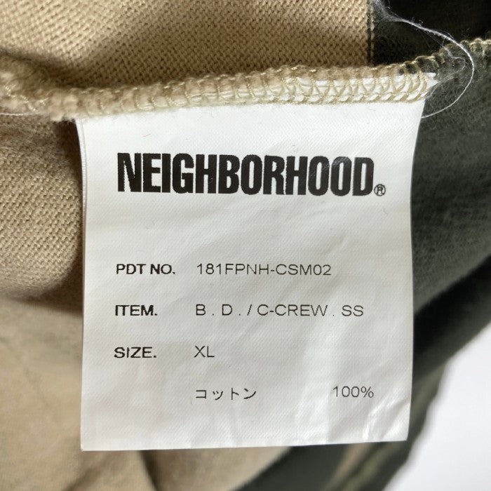 NEIGHBORHOOD ネイバーフッド 181FPNH-CSM02 18SS B.D./C-CREW.SS  ボーダー Tシャツ グリーン&ベージュ sizeXL 瑞穂店