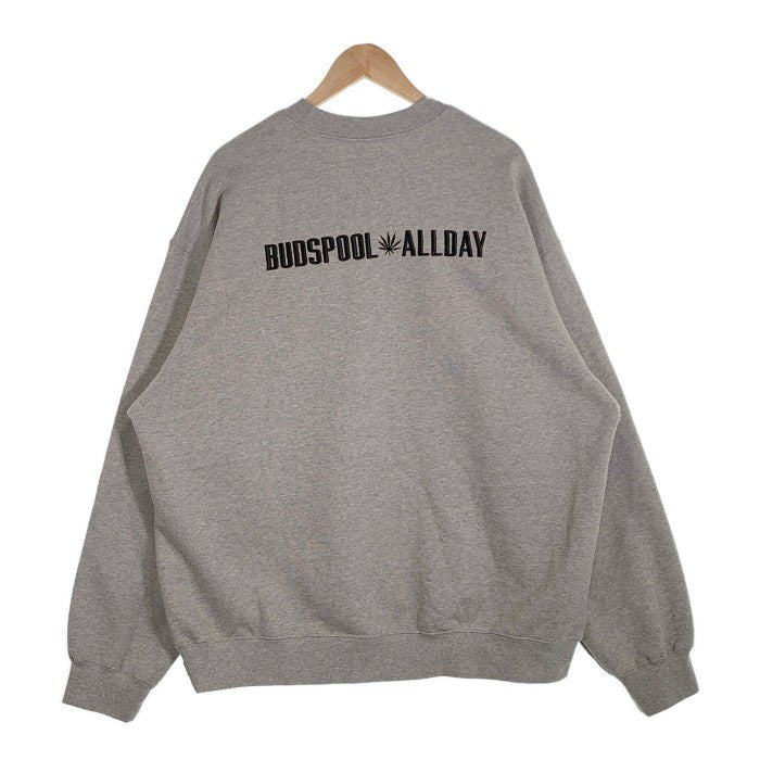 BUDSPOOL バッズプール All Day Crewneck クルーネックスウェットトレーナー 刺繡 グレー Size XXL 福生店