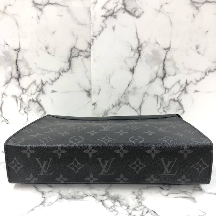 LOUIS VUITTON ルイ ヴィトン ポシェット・ヴォワヤージュＭＭ モノグラム・エクリプス Ｍ61692 ＲＦＩＤタグ クラッチバッグ セカンドバッグ ブラック 瑞穂店