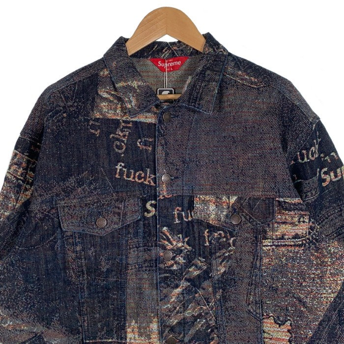 SUPREME シュプリーム 23SS Archive Denim Jacquard Trucker Jacket アーカイブ デニムジャガード トラッカージャケット インディゴ Size L 福生店