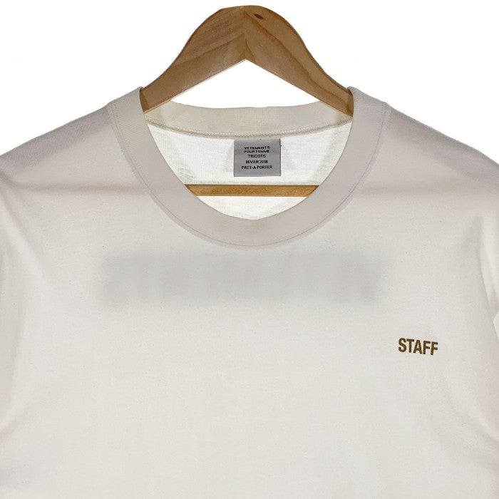 VETEMENS ヴェトモン 18SS STAFF TEE スタッフ ロゴ Tシャツ ホワイト Size L 福生店