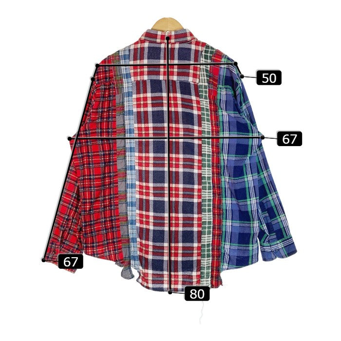 Rebuild by Needles リビルドバイニードルズ CH284 Flannel Shirt 7 Cut Wide Shirt 再構築 ネルシャツ マルチカラー sizeXL 瑞穂店