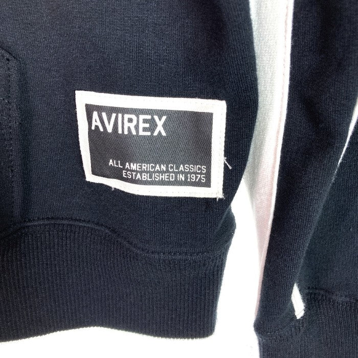 AVIREX アヴィレックス 6183514 パーカー Hooded Sweatshirt Hoodie インパクト スリーヴ プルオーバー スウェット ブラック sizeM 瑞穂店