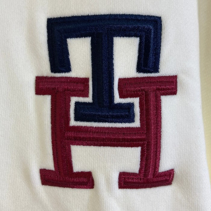 TOMMY HILFIGER トミーヒルフィガー モノグラムロゴ刺繍 スウェット トレーナー ホワイト sizeM ※所々汚れあり 瑞穂店