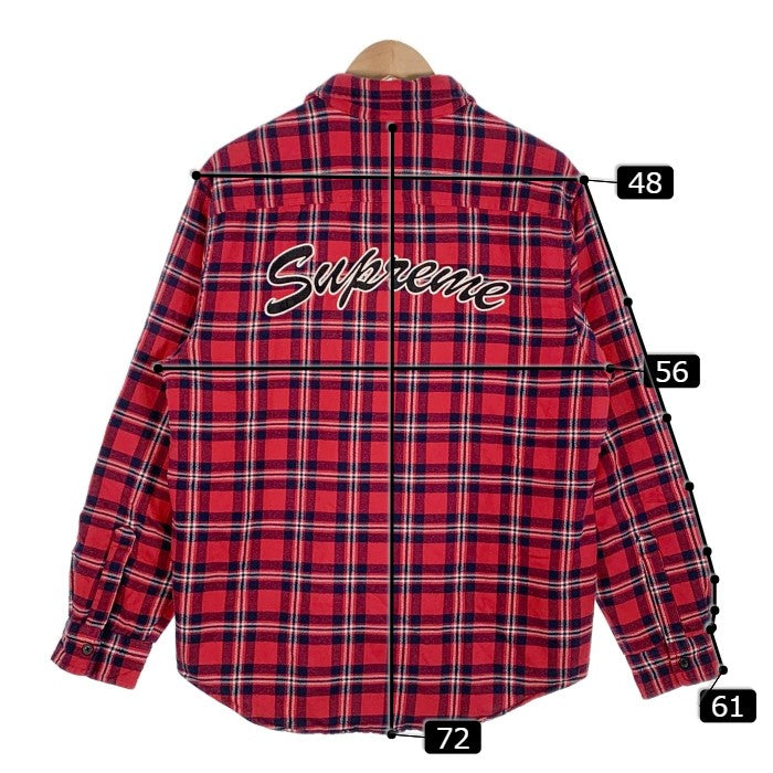 SUPREME シュプリーム 19AW Arc logo Quilted Flannel Shirt アーチロゴ キルティング フランネルシャツ レッド Size M 福生店