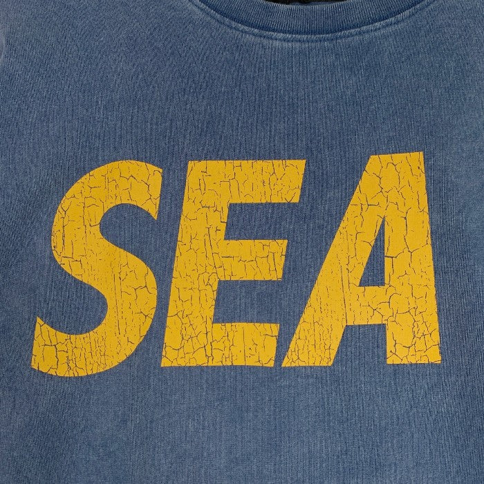 WIND AND SEA ウィンダンシー 23SS CRACK-P-DYE S/S Tee クラックプリント Tシャツ ブルー Size L 福生店