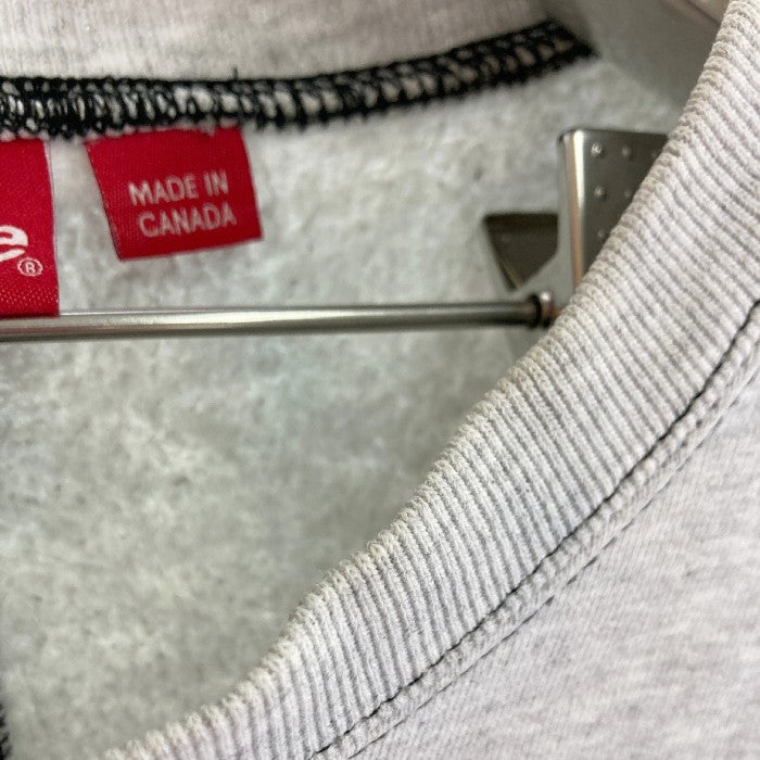 SUPREME シュプリーム 18AW クルーネックスウェット Split Crewneck Sweatshirt トレーナー スプリット クルーネック ブラック × グレー sizeM 瑞穂店