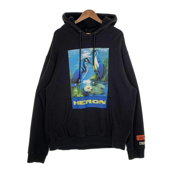 Heron Preston ヘロンプレストン 19AW Hoodir プルオーバー パーカー  グラフィックプリント ブラック HMBB004F19808001 Size L 福生店