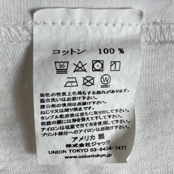 UNION ユニオン Tシャツ サイズ:L ブランドロゴ クルーネック 半袖 Tシャツ ホワイト 白 トップス カットソー コットン 【メンズ】