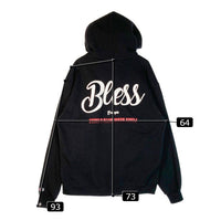 EXAMPLE×Champion エグザンプル×チャンピオン BLESS刺繍 パーカー ブラック sizeXL 瑞穂店