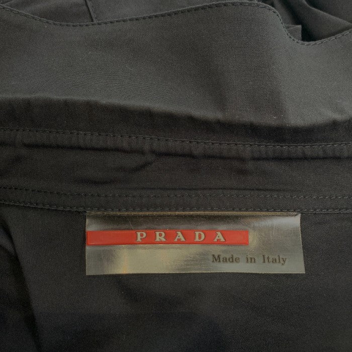 PRADA SPORT プラダスポーツ コットン ナイロン ロングスリーブシャツ スナップボタン ブラック Size L 福生店