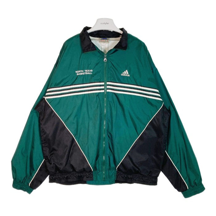 ADIDAS アディダス ナイロン ジャケット NORTH TEXAS BASKETBALL 万国旗タグ 90's jacket グリーン size- 瑞穂店