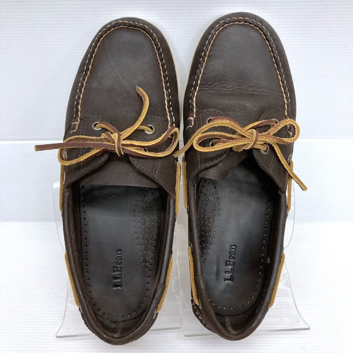 L.L.Bean エルエルビーン Casco Bay Boat Mocs カスコ・ベイ・ボート・モック レザー デッキシューズ 233933 革靴  ブラウン size27.5cm 瑞穂店