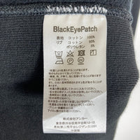 THE BLACK EYE PATCH ブラックアイパッチ handle with care label hoodie 取扱注意 刺繍パーカー ブラック sizeL 瑞穂店