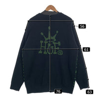 HUF ハフ CROWN CARDIGAN クラウン ニットカーディガン ゼブラ ブラック グリーン アクリル Size XL 福生店