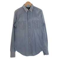 RRL ダブルアールエル シャンブレー ウエスタンシャツ ライトブルー ラルフローレン Size M 福生店