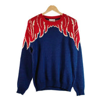 TENDERLOIN テンダーロイン WING KNIT SWEATER ウィング 翼 ニット セーター ブルー×レッド sizeM 瑞穂店