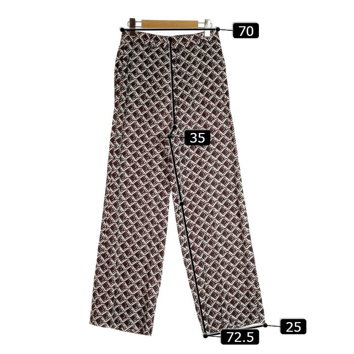 6(ROKU) ロク BEAUTY & YOUTH ユナイテッドアローズ SQUARE PRINT PANTS プリントパンツ ブラウン×ホワイト size36瑞穂店